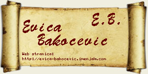 Evica Bakočević vizit kartica